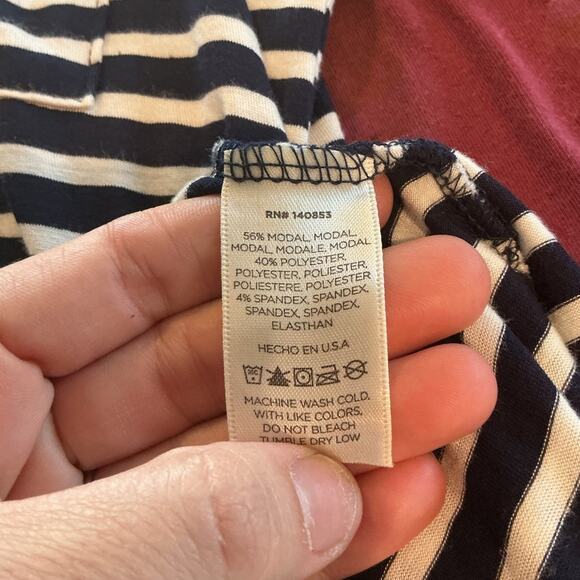 Maison Du Soir Edith Top Size Small Navy Blue Striped Sleepwear Sleep Leisure - Picture 8 of 8